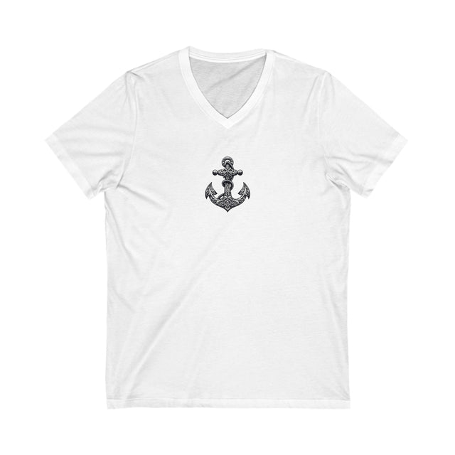 Filigree Anchor T-Shirt, Anchored elegance V-neck tee, Ocean Lover tee, Nautical Design Shirt, Sailor tee