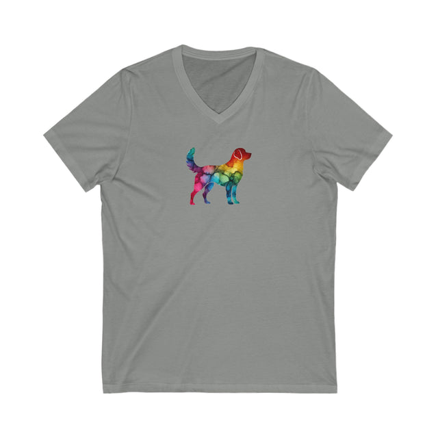 Rainbow Labrador Retriever T-shirt,Pride Shirt,Dog Lover Top,Rainbow Animals,LGBTQ+ Tee, Lab Owner,V-Neck Tee