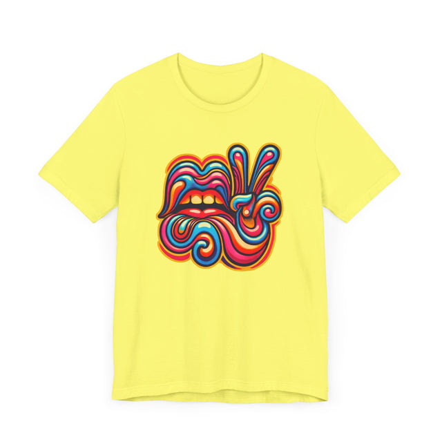 Lips & Peace Sign psychedelic T-shirt, Peace & Love Shirt