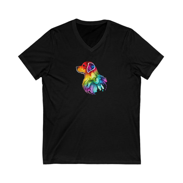 Rainbow Labrador Retriever Head T-shirt,Pride Shirt,Dog Lover Top,Rainbow Animals,LGBTQ+ Tee, Lab Owner,V-Neck Tee