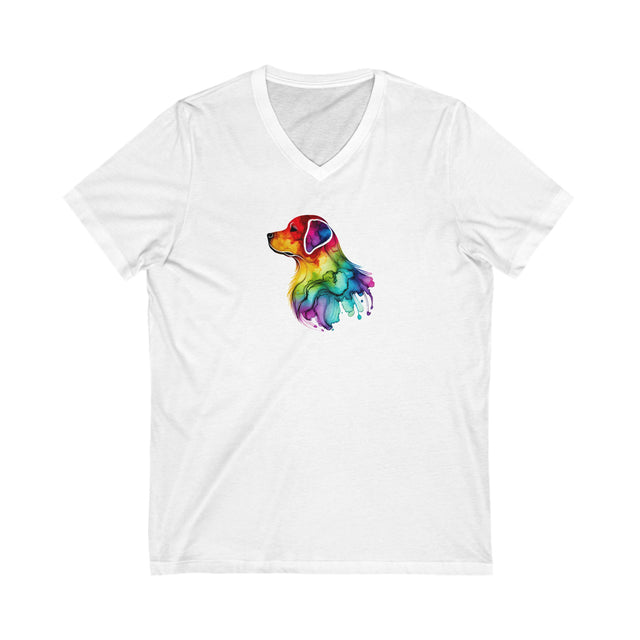 Rainbow Labrador Retriever Head T-shirt,Pride Shirt,Dog Lover Top,Rainbow Animals,LGBTQ+ Tee, Lab Owner,V-Neck Tee