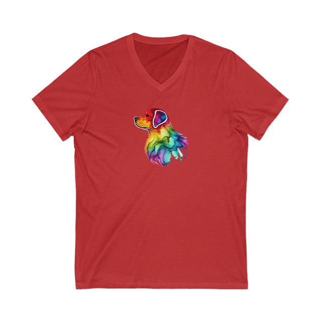 Rainbow Labrador Retriever Head T-shirt,Pride Shirt,Dog Lover Top,Rainbow Animals,LGBTQ+ Tee, Lab Owner,V-Neck Tee