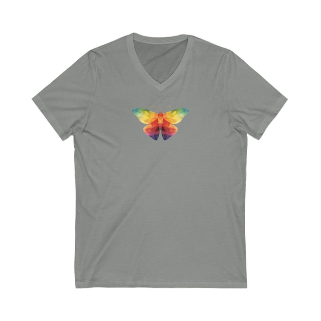 Rainbow Moth T-shirt,Pride Shirt, Pride Parade Top, LGBTQ+ Tee, Rainbow Animal, V-Neck Tee