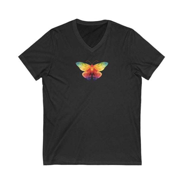 Rainbow Moth T-shirt,Pride Shirt, Pride Parade Top, LGBTQ+ Tee, Rainbow Animal, V-Neck Tee