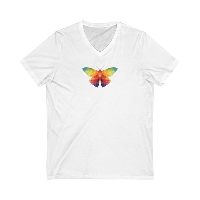 Rainbow Moth T-shirt,Pride Shirt, Pride Parade Top, LGBTQ+ Tee, Rainbow Animal, V-Neck Tee