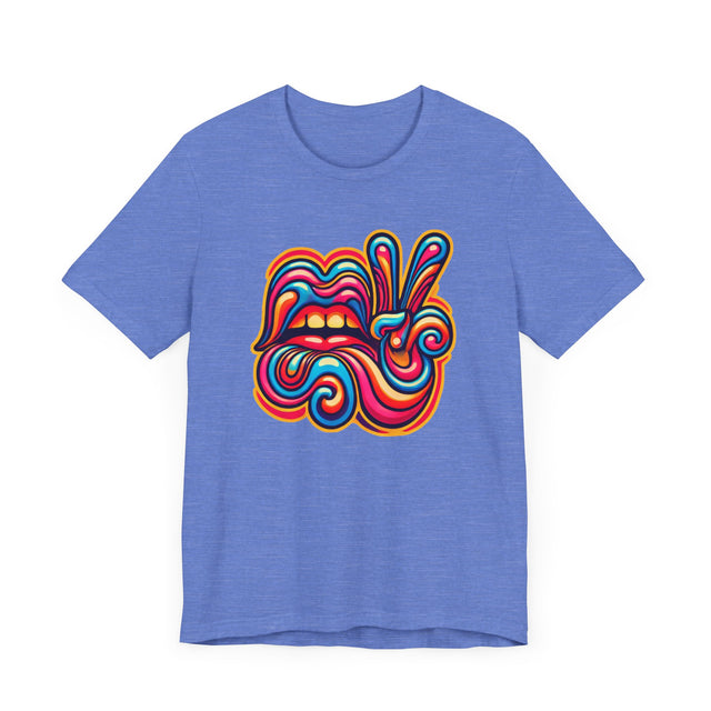 Lips & Peace Sign psychedelic T-shirt, Peace & Love Shirt