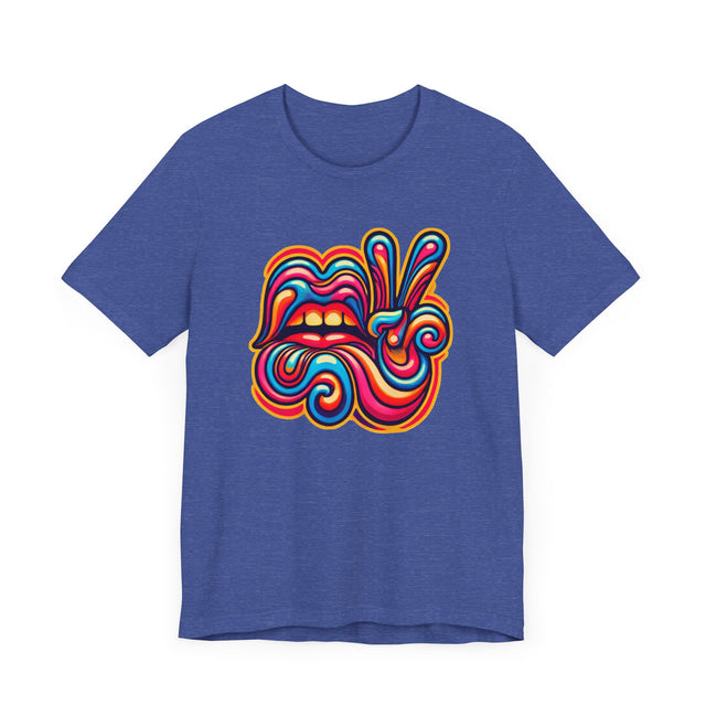 Lips & Peace Sign psychedelic T-shirt, Peace & Love Shirt