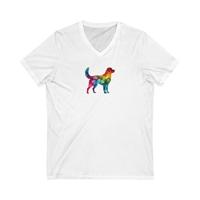 Rainbow Labrador Retriever T-shirt,Pride Shirt,Dog Lover Top,Rainbow Animals,LGBTQ+ Tee, Lab Owner,V-Neck Tee