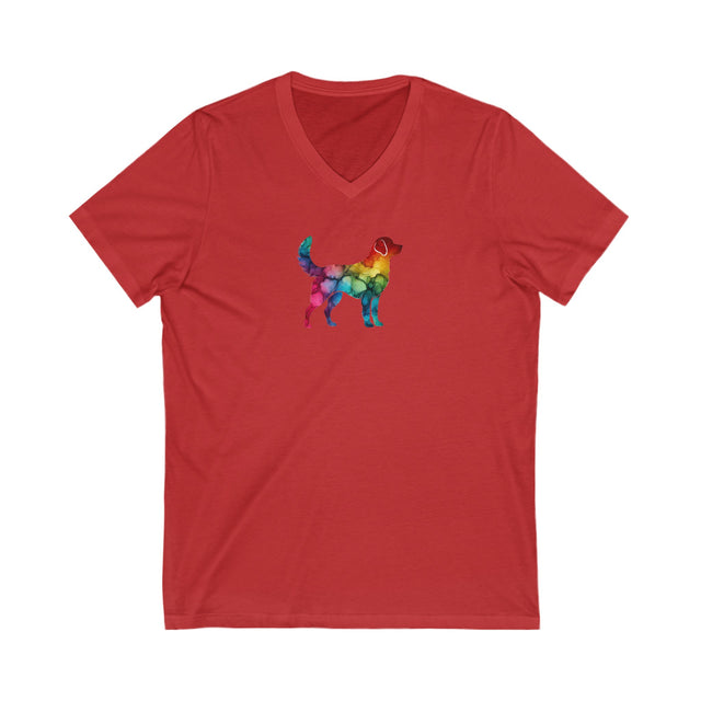 Rainbow Labrador Retriever T-shirt,Pride Shirt,Dog Lover Top,Rainbow Animals,LGBTQ+ Tee, Lab Owner,V-Neck Tee