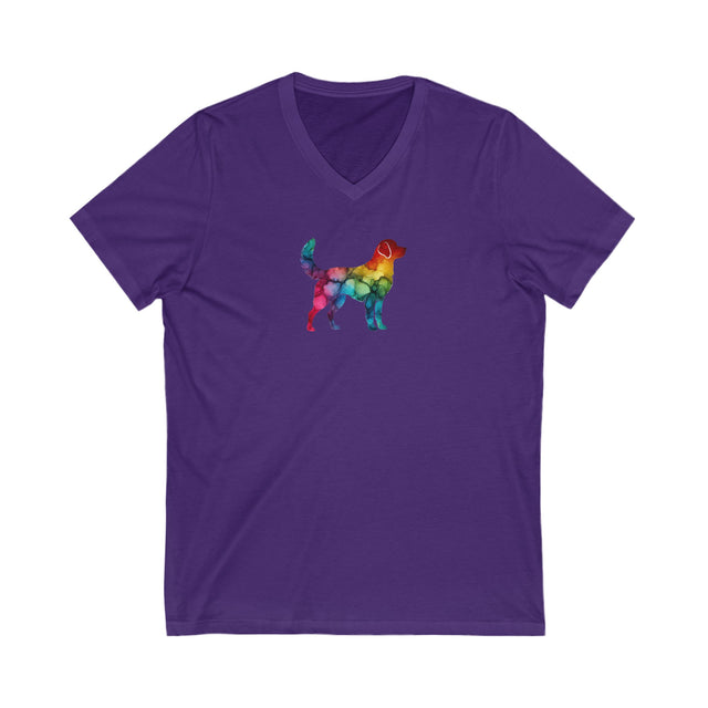 Rainbow Labrador Retriever T-shirt,Pride Shirt,Dog Lover Top,Rainbow Animals,LGBTQ+ Tee, Lab Owner,V-Neck Tee