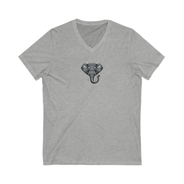 Elephant Head T-shirt, Good Luck T-shirt, Filigree Elephant V-neck