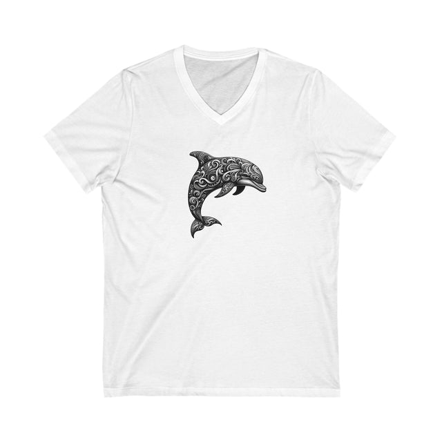 Filigree Dolphin Tee, Ocean Leap V-neck