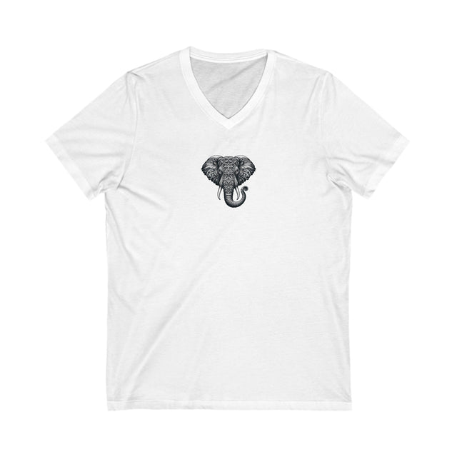 Elephant Head T-shirt, Good Luck T-shirt, Filigree Elephant V-neck