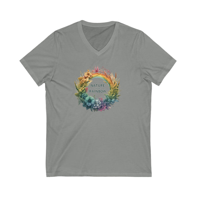 Nature Is A Rainbow V-neck tee,Pride Shirt,Pride Parade T shirt, LGBTQ+ Ally Tee, Inclusive,V-Neck Tee