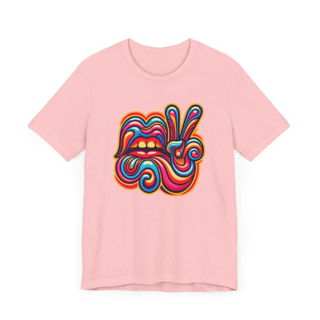 Lips & Peace Sign psychedelic T-shirt, Peace & Love Shirt