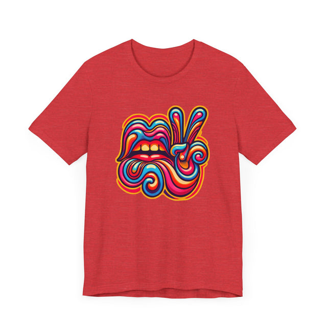 Lips & Peace Sign psychedelic T-shirt, Peace & Love Shirt