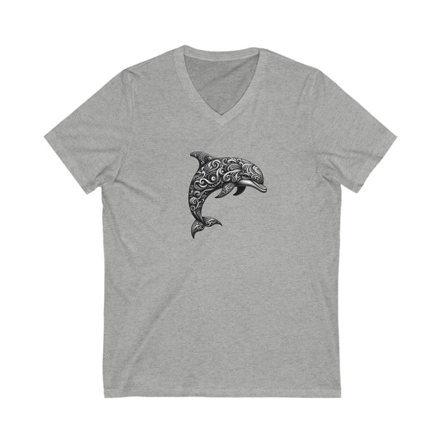 Filigree Dolphin Tee, Ocean Leap V-neck