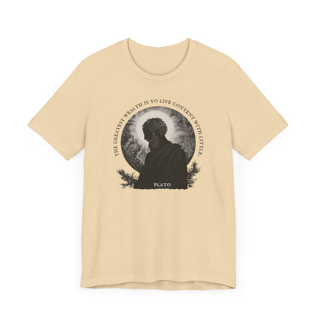 The greatest wealth is to live content with little Tee, Plato T-shirt, Philosophy T-shirt