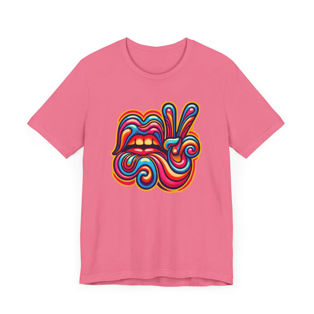 Lips & Peace Sign psychedelic T-shirt, Peace & Love Shirt