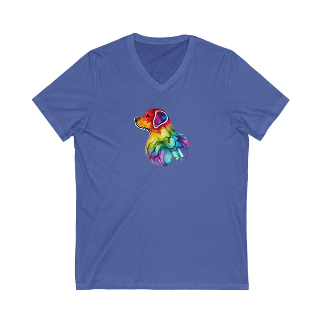 Rainbow Labrador Retriever Head T-shirt,Pride Shirt,Dog Lover Top,Rainbow Animals,LGBTQ+ Tee, Lab Owner,V-Neck Tee