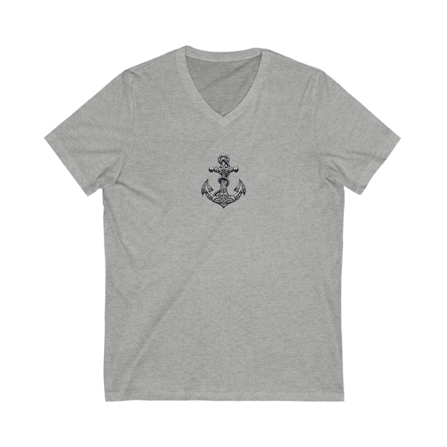 Filigree Anchor T-Shirt, Anchored elegance V-neck tee, Ocean Lover tee, Nautical Design Shirt, Sailor tee