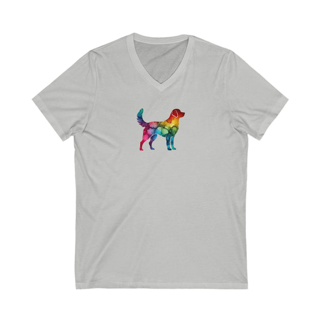 Rainbow Labrador Retriever T-shirt,Pride Shirt,Dog Lover Top,Rainbow Animals,LGBTQ+ Tee, Lab Owner,V-Neck Tee