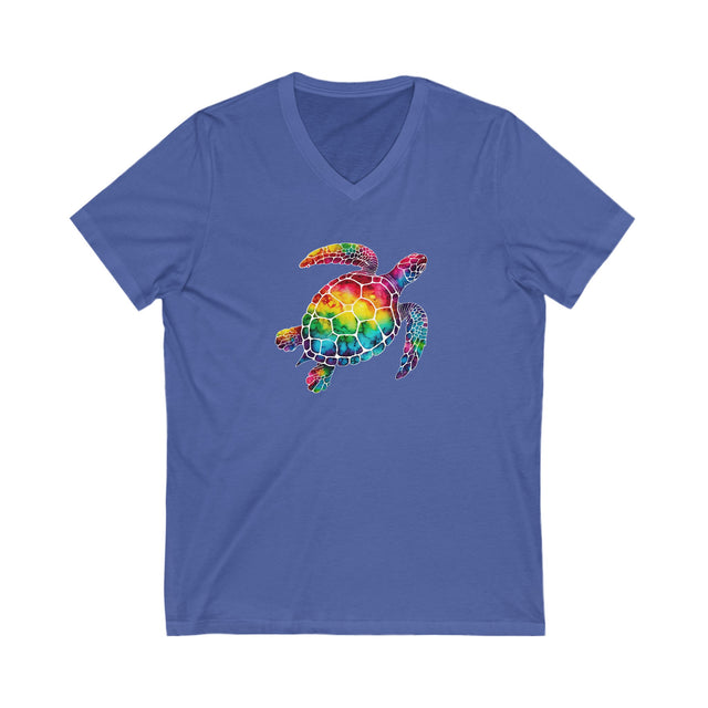 Rainbow Turtle V-neck T-shirt,Sea Turtle T shirt, LGBTQ+ Tee, Queer, BGLT, Ocean,V-Neck Tee