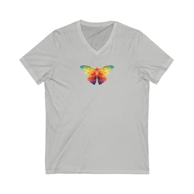 Rainbow Moth T-shirt,Pride Shirt, Pride Parade Top, LGBTQ+ Tee, Rainbow Animal, V-Neck Tee