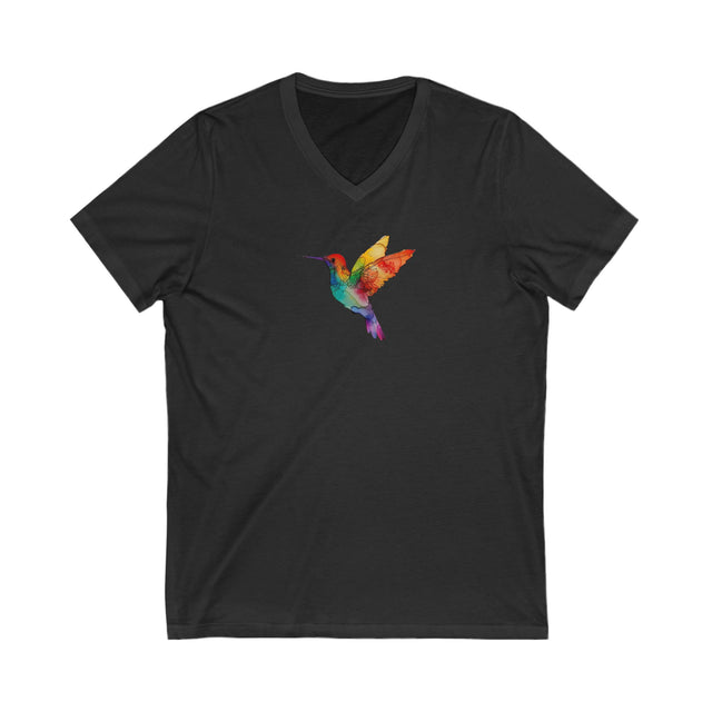 Rainbow Hummingbird V-neck T-shirt,Pride Shirt,Queer Top,Rainbow birds,LGBTQ+ Tee,Gay,Lesbian,Bisexual,Trans,V-Neck Tee