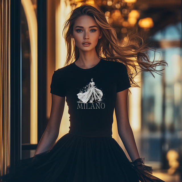 Milano Fashion Illustration Tee, Fashionista T-shirt, Fashionphile, Fashion crazy t-shirt, Italian Fashion Tee, Fashion Lover shirt