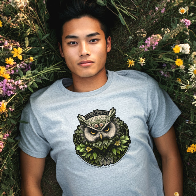 Owl Nature is Full of Genius T-shirt, H.D. Thoreau Shirt