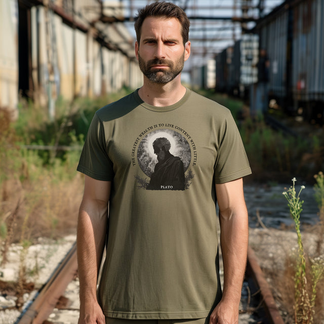 The greatest wealth is to live content with little Tee, Plato T-shirt, Philosophy T-shirt