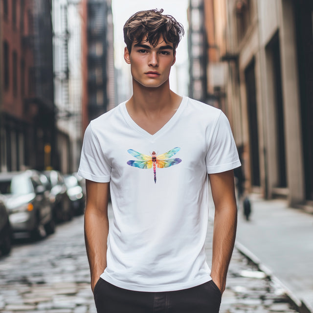 Rainbow Dragonfly,Dragonfly lover,Insect fan,Pride Shirt,LGBTQ,Queer,Rainbow Animals,V-Neck Tee